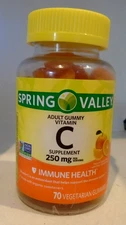 Spring Valley Vitamin C Vegetarian Gummies, Orange, 250 mg, 70 Count