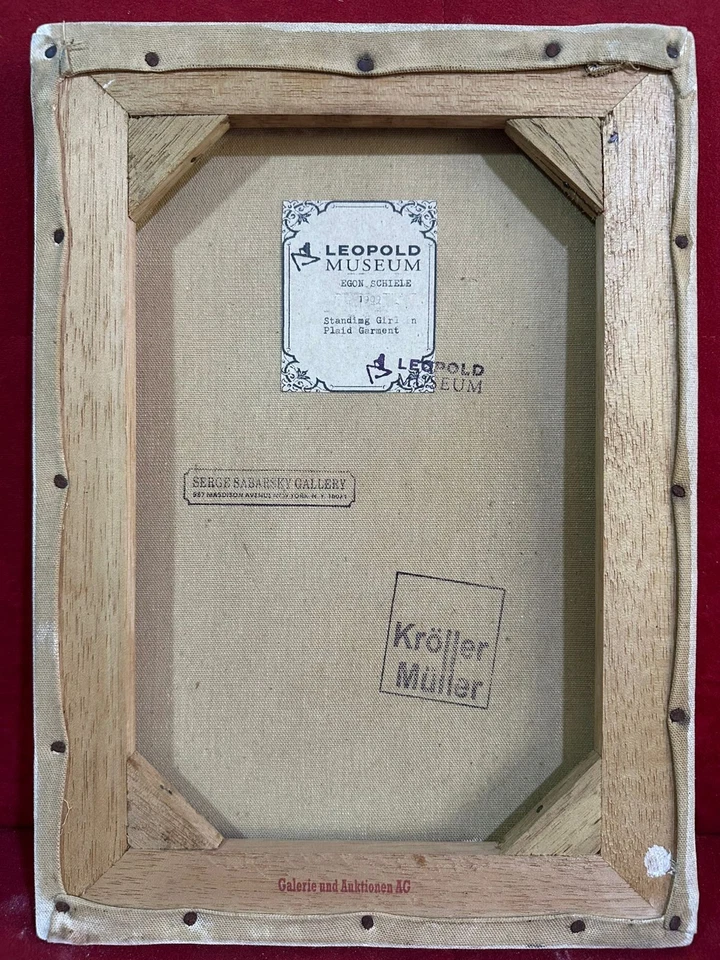 Pintura al óleo sobre lienzo EGON SCHIELE, de colección estampada firmada Foto 2 de 4