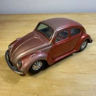 Vintage Bandai? Tayio? VW Bug Battery Operated Red Volkswagen Beetle Toy Car