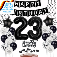 Schwarz Weiß Luftballons 23. Geburtstag Dekoration,Geburtstagsdeko 23 Jahre Mann