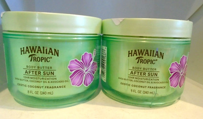 Hawaiian Tropic After Sun Lotion Moisturizer Body Butter Coconut oil 8 oz 2-PACK