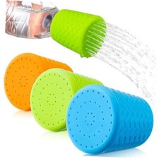 3 Pieces Portable Outdoor Shower for Dogs, Sky Blue, Light Green, Orange