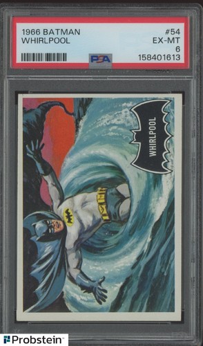 1966 Topps Batman Black Bat #54 Whirlpool — PSA 6