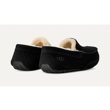 UGG Men s Black Suede Sheepskin-Lined Slip-On Slipper US 11 Good Condition