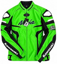 Kawaski Ninja Motercycle Geniune Cowhide Leather Jacket MOTO GP