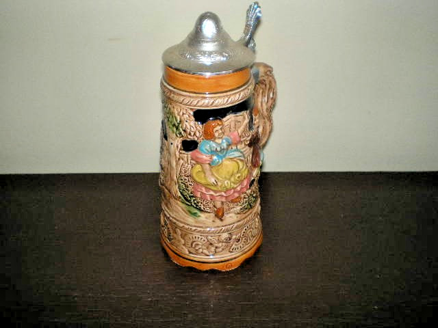 Vintage Ceramic Lidded Beer Stein with Music Box