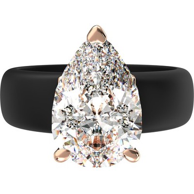 Rinfit Silicone Ring - 8×12 mm Pear Cut CZ - GlowStone Collection