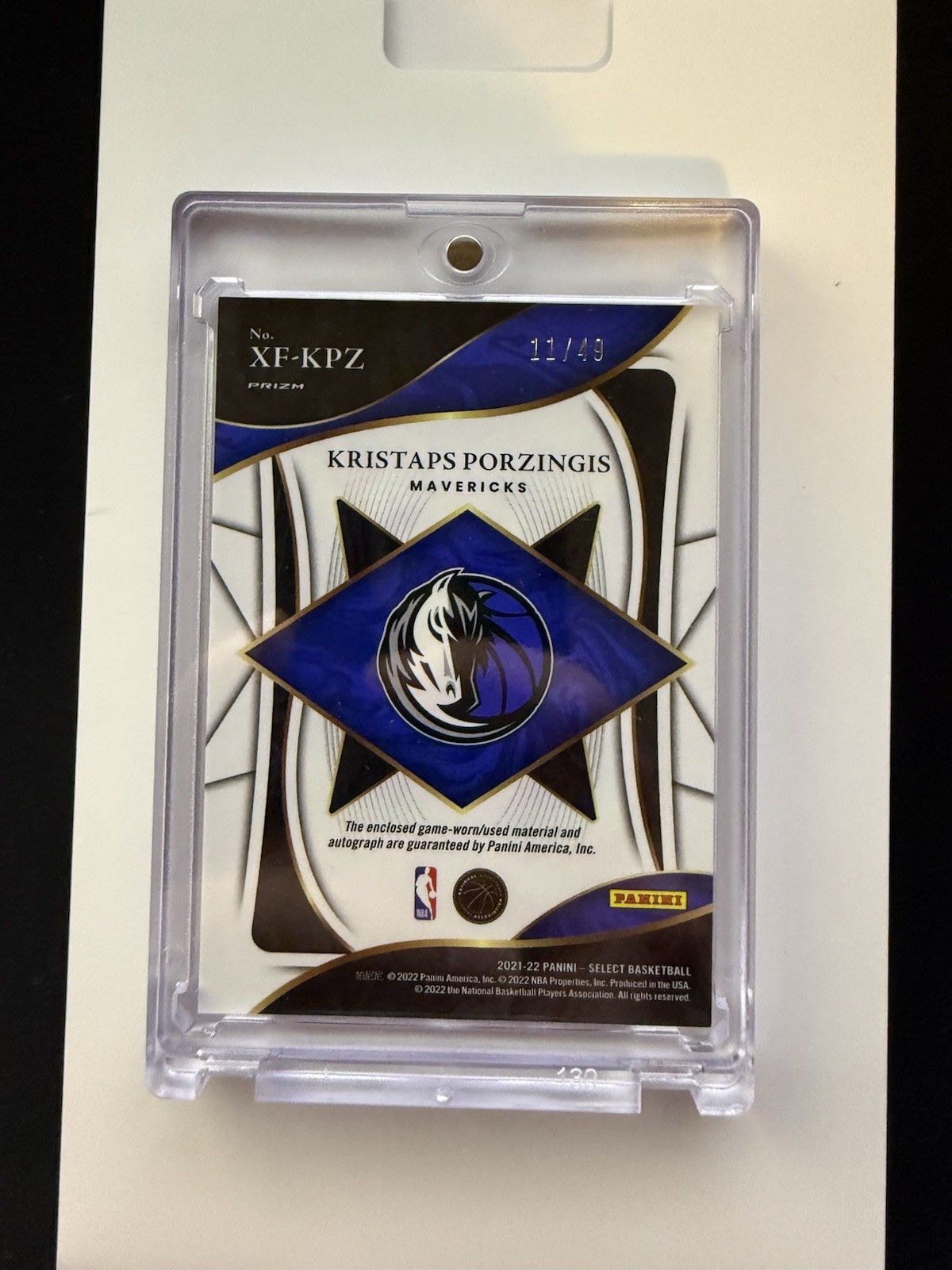 2021-22 Panini Select XF-KPZ Kristaps Porzingis X-Factor Patch Auto /49 view 2