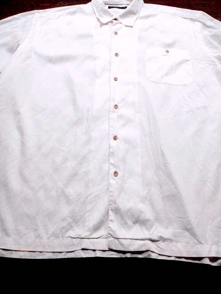 TOMMY BAHAMA гольф 18 Tencel/хлопок 2XL XXL вышитая рубашка в напиток - Изображение 4 из 4