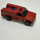 Vintage 1974 Hot Wheels Redline Emergency Squad Fire Truck Red Hong Kong