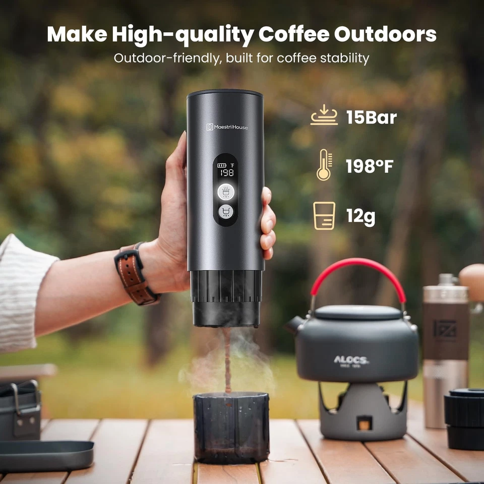 150W Espresso Maker with 2-3 Min Fast Self-Heating, Portable Travel Espresso ... - Image 3 of 4
