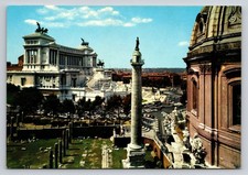Vittoriano Monument Trajan s Column Rome Italy 1973 Vintage Postcard OTO