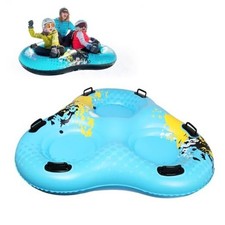 Snow Tubes for Sledding, 3 Seats Inflatable Snow Sled Heavy Duty with 6