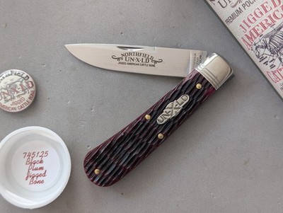 GEC Great Eastern Cutlery Northfield #74 Mustang 745125 Black Plum Jigged Bone