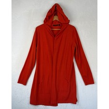 Cyrus Womens XL Orange Open Front Hooded Longline Cardigan Sweater C827171ATJ