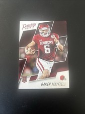 2018 BAKER MAYFIELD PRESTIGE FOOTBALL ROOKIE CARD # 203 Oklahoma Sooners. rookie card picture