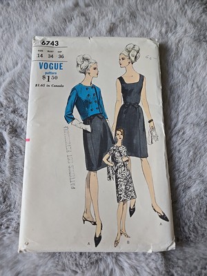 Vintage Vogue 6743 Misses Sheath Dress & Jacket Size 14 Uncut FF
