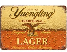 Vintage Yuengling Beer Tin Metal Sign 8x12 Ru...