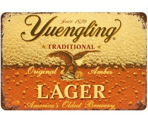 Vintage Yuengling Beer Tin Metal Sign 8x12 Rustic New Bar Man Cave Garage Den