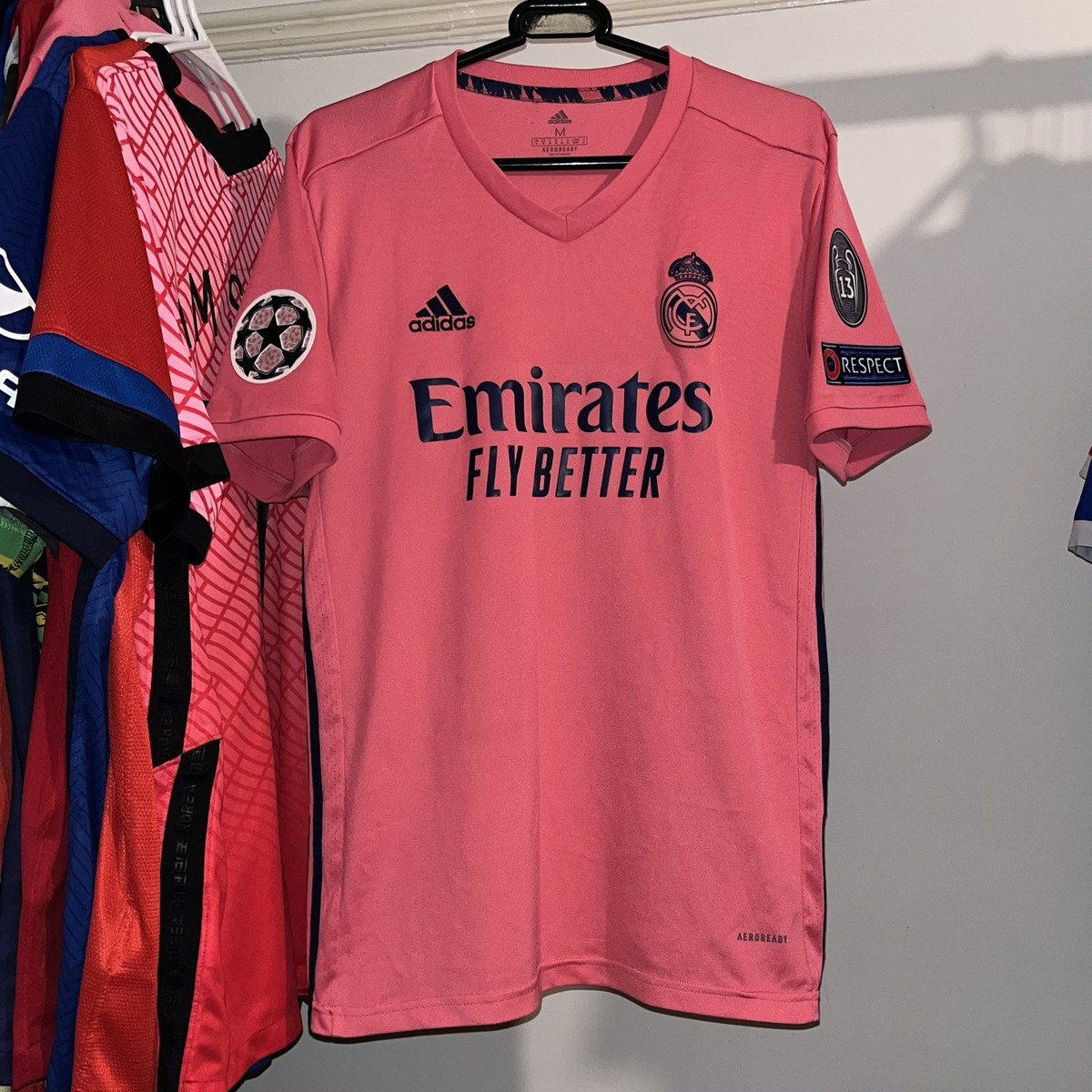 Real Madrid 2020/21 Adidas Away Football Shirt UCL Pink Modric 10