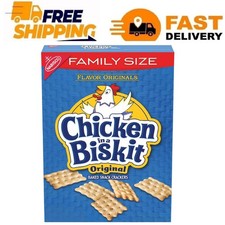 CHICKEN IN A BISKIT Original Baked Snack Crackers, Lunch Snacks, Family Size, 12