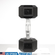 Hex Dumbbells Rubber Coated 16 lb Weight Strength Training Gym Equipment New