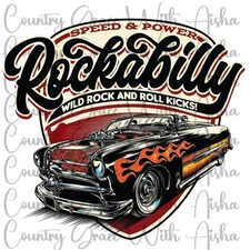 Sublimation Print Rock and Roll Car Ready To Press Paper Ink Heat Transfer