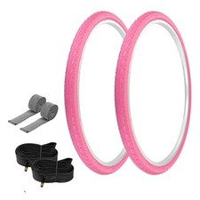 PRO TIRES 700 x 40 Pink P-1134 W/TUBES RIM STRIPS 33mm Schrader Valve