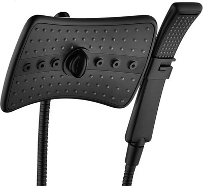 ''Bright Showers'' Multi Function Rain Chrome Shower Head Matt Black PSS3919-04