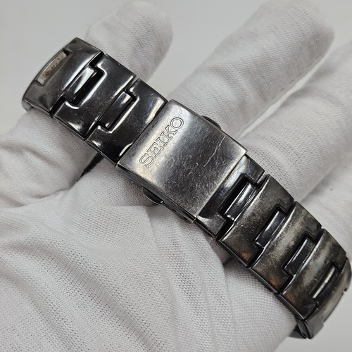Unique Rare Design Seiko 7T62-0GH0 Chronograph Alarm Mens Watch AS-IS - Picture 9 of 12