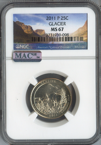 2011-P Glacier Quarter NGC MS67 qualità aziendale - Foto 1 di 2