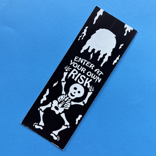 Vintage 90s Scholastic Glow In The Dark Skeleton Bookmark Door Hanger  (read Des