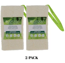 2PK Ecotools Body Bath Loofah Sponge Puff Natural Plant-Based Exfoliating Scrub