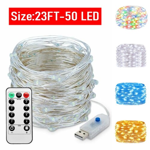 7-30M 50/100/200LED Copper Wire Party USB Twinkle LED String Fairy Lights Remote - Picture 14 of 17