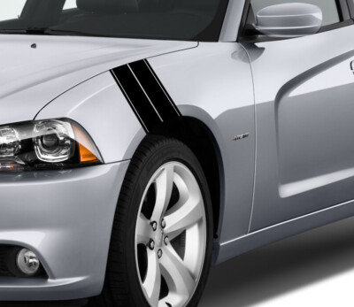 Dual 7'' Wide Fender Stripe Hash Mark Decal Universal Fit 22'' Long for both sides