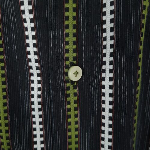 Camisa Tommy Bahama Para Hombres 2XL XXL Negra Verde Rayas Puño Abatible Resort Informal - Imagen 3 de 13