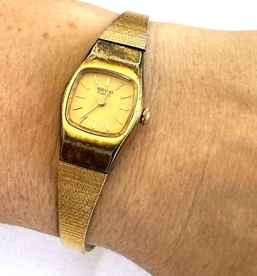 Vintage Ladies Watch Seiko 5420 5039 Quartz Gold Tone Runs | eBay