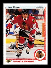 Steve Thomas 1990-91 Upper Deck Hockey NHL #221d Chicago Blackhawks