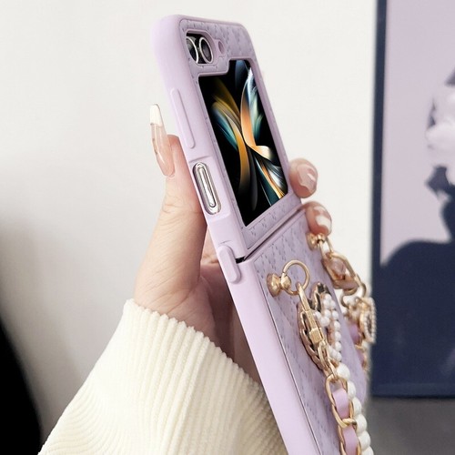 Funda para Samsung Galaxy Z Flip5 Flip4 Flip3 cordón plegable cuero PC cubierta corazón - Imagen 4 de 15