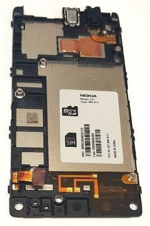 Nokia Lumia 521 Pantalla LCD Conjunto Panel Marco Digitalizador Repuesto Original Foto 2 de 4