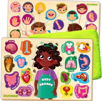 QUOKKA Puzzles for Toddlers Preschool Learning Toys | Human Body, Parts, Anatomy
