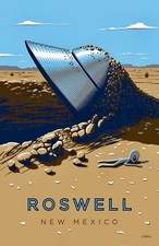 Listing image for * ROSWELL * Ufo Crash Alien Artwork Image, Multiple sized Poster / Prints