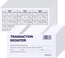 24 PCS Check Registers for Personal Checkbook, Easy to Read Checkbook Register
