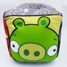 RARE 2009 Angry Birds Rovio Pillow Cube Large 14" Cushion Gaming Room Decor