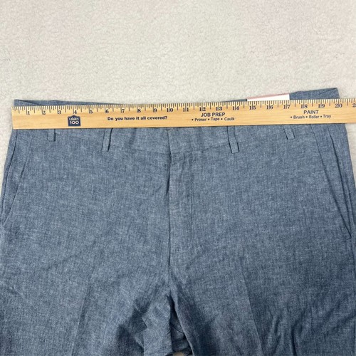 Perry Ellis Pants Mens 40x30 Portfolio Slim Fit Linen-Blend Blue Dress MSRP $95 - Picture 10 of 12
