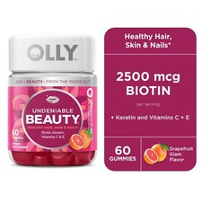 Olly Undeniable Beauty Gummy Vitamins for Hair Skin Nails 60 Ct 
