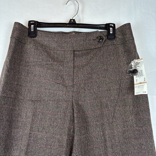 Neu mit Etikett Kasper Town & Country Damenhose 12 grau schwarz kariert hoher Bund gerades Bein - Bild 2 von 11