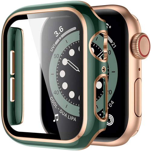 iWatch 44mm 40mm PC Case + Glass Screen Protector For Apple Watch SE 6 5 4 3 2 1 - Picture 29 of 30
