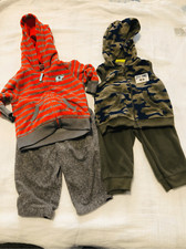 Carters winter hoodie and pants set 4pc orange and green size 6M