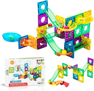100 Piece Marble Run Magnetic Building Toys Magnet Tile Construction Blocks STEM